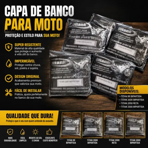 Capa de Banco para Moto Titan 99 / Titan 2000 - Nova e Resistente