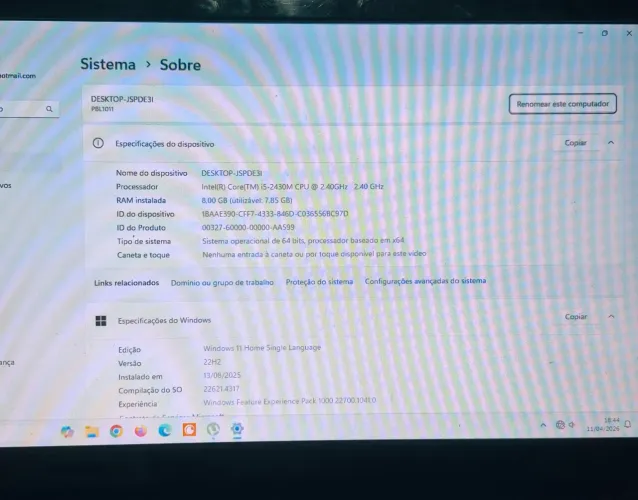 Notebook 8GB RAM