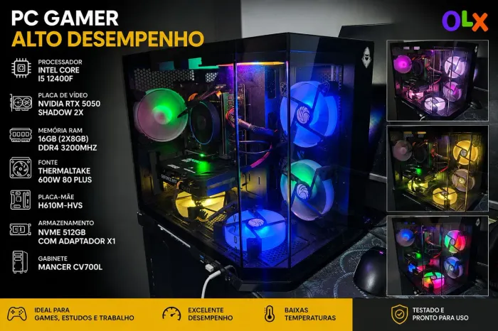 Pc Gamer, i5 12400F Rtx 5050 2x shadow V/T