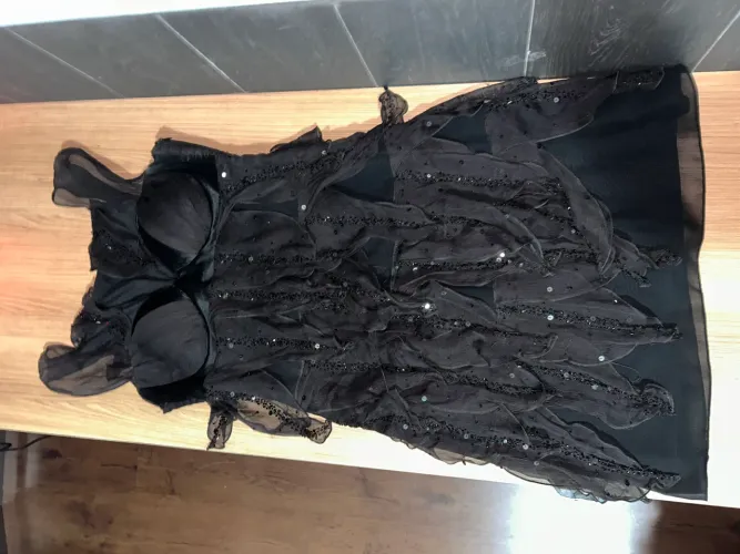 Vestido de Festa Curto Preto Mabel Magalhães (Bordado) - Tam 40
