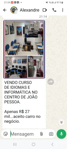 Repasse de curso inglês e informatica