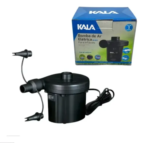Bomba De Ar Elétrica Para Infláveis Bivolt c/ Carregador c/ Plugue 12v p/ Carro.