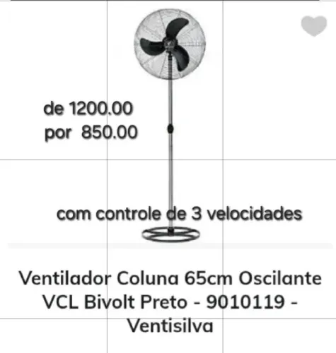 Ventilador Ventisilva de coluna