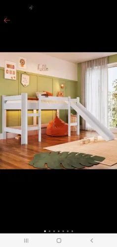 Cama solteiro com escorregador