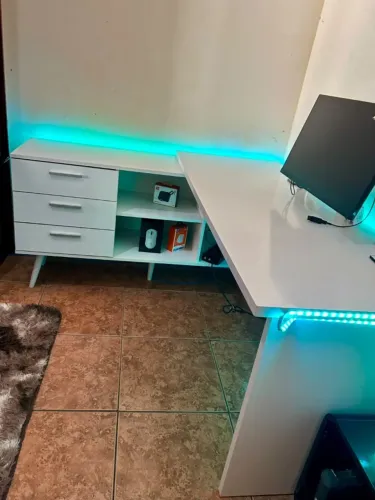 Mesa de Escritório em L Madesa Lisboa - Branca Nova