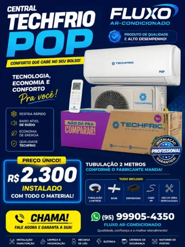 Vendo central inverter 12k tecfrio pop 2300 com instalação e material  2 metro de tub
