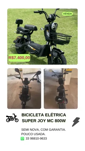 Bicicleta Elétrica Super Joy MC 800w