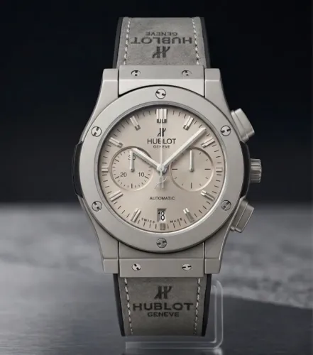 Relogio Hublot Geneve Cinza - Couro 42mm - Cinza - Quartzo - Todo funcional - Top AAA+