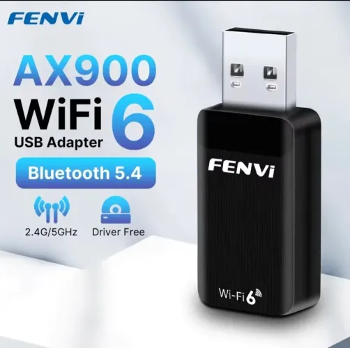 Fenvi AX900 Wifi 6 + Bluetooth 5.4, Adaptador USB dual band 2.4 e 5ghz.