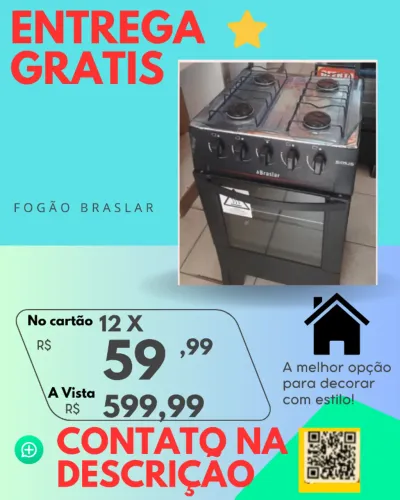 Fogão Braslar Novo Entrega Rápida Grátis para Salvador Paga ao Receber