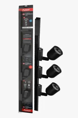 Kit Trilho Eletrificado Avant com 3 Spots LED Direcionáveis Branco Frio