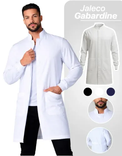 Jaleco Masculino Profissional Gabardine Manga Longa Uniforme Moderno exclusivo