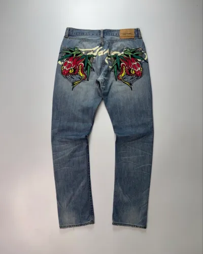 CALÇA DA ED HARDY VINTAGE JEANS DOUBLE SNAKE SIGN