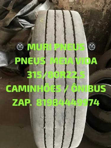 PNEUS 315/80R22,5 PNEU 315/80R22,5 PNEUS MEIA VIDA PNEUS SEMINOVOS PNEUS CAMINHÃO