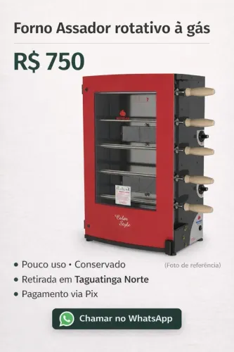 Forno Assador Rotativo à gás