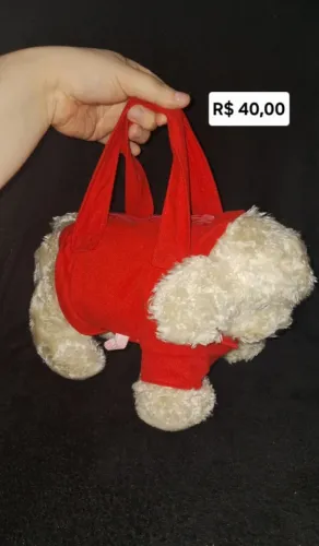 Pelúcia Antiga Anos 90 - Bolsa Cachorrinho - Usado