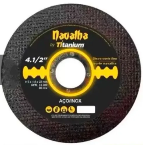 Disco de Corte Fino Navalha Titanium para Metal/Inox