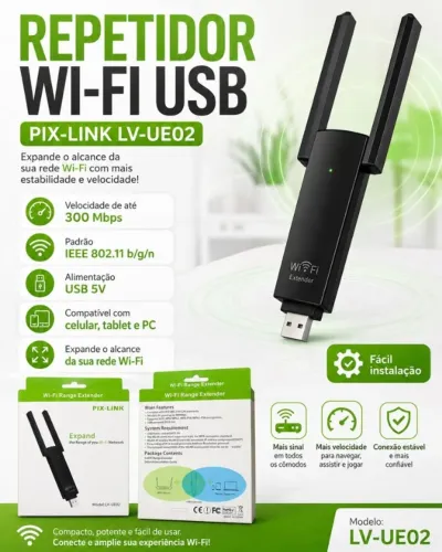 Repetidor Wi-Fi USB PIX-LINK LV-UE02 | Entrega Gratis em Toledo