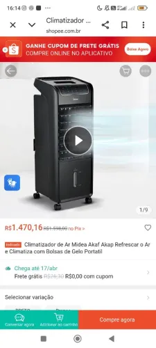 Climatizador de ar quente e condicionado gelado 