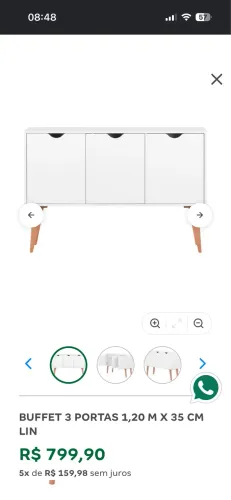 BUFFET 3 PORTAS 1,20 M X 35 CM LIN