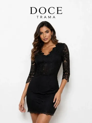 Vestido de renda doce trama