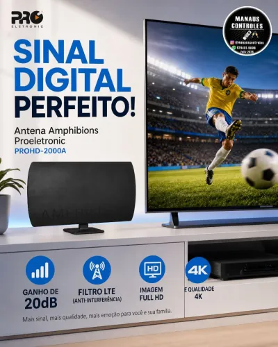 Antena Digital Interna Amplificada Amfhibions Proeletrónic<br>