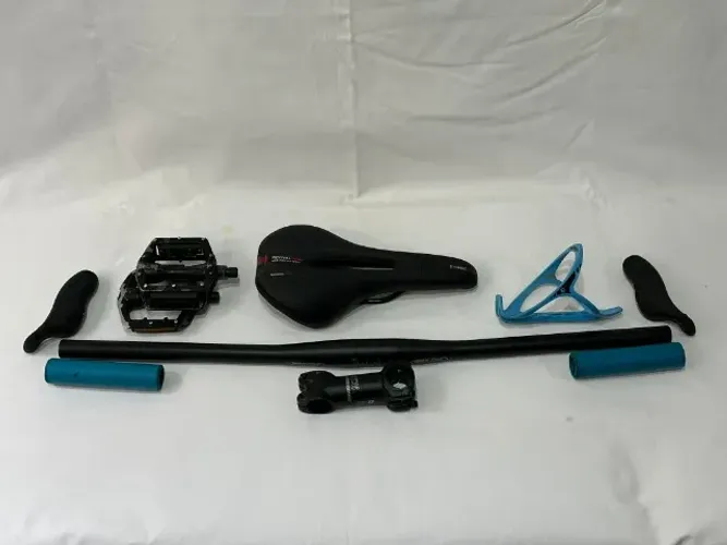 Kit Combo 7 Peças Mesa Guidão Selim Pedal Barends Manopla USADO