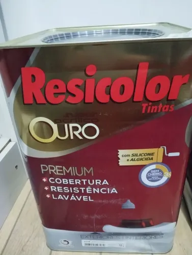Tinta resicolor branco fosco 18L 400 reais