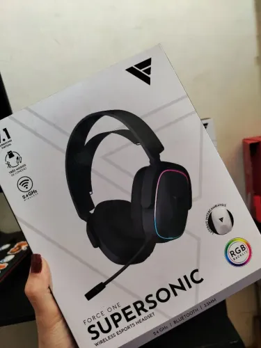 Headset Gamer Sem Fio Force One Supersonic - Novo