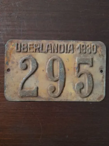 Placa Original Antiga e Rara de Carro - Datada no ano 1930 em Uberlândia 
