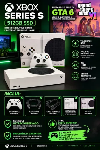 Xbox series S 512GB SSS com NF
