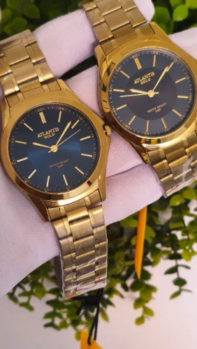 Relógio masculino dourado banhado a ouro prova d'água luxo original