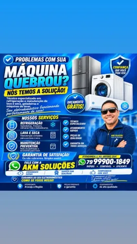 AKM Manutenção, em máquinas de lavar