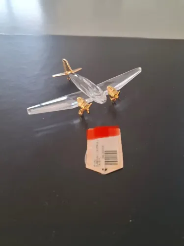 Avião bimotor  em cristal swarovski 