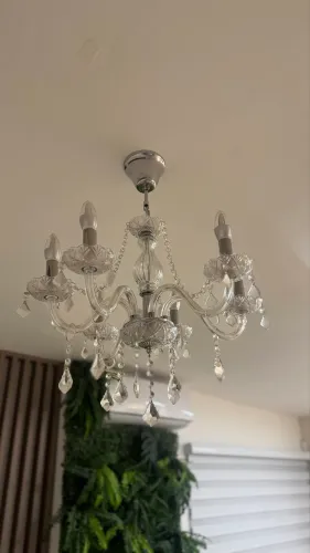 Lustre cristal 6 braços 
