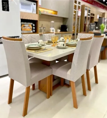 Mesa de Jantar Com 6 Cadeiras (Produto Novo)