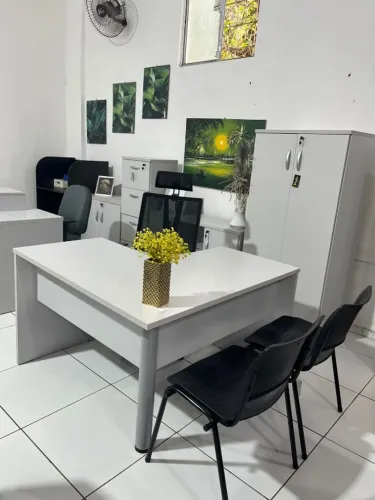 Móveis escritório cinza cristal