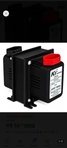 Transformador Energia 750va-110 Para 220v E 220 Para 110v Bivolt