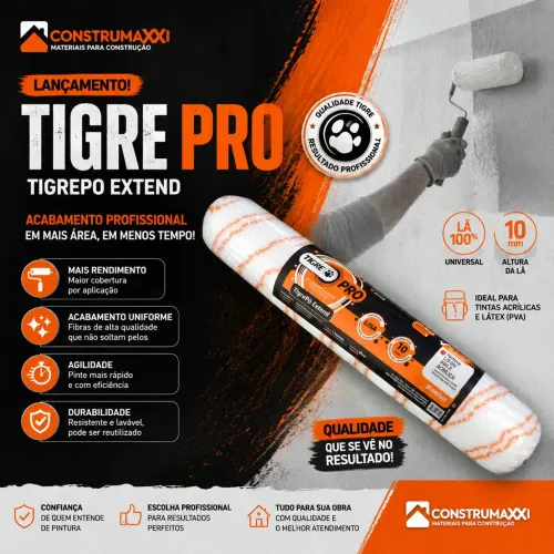 Rolo De Pintura Tigre Pro Extend  Acabamento Profissional