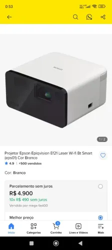 Projetor Epson laser ef21