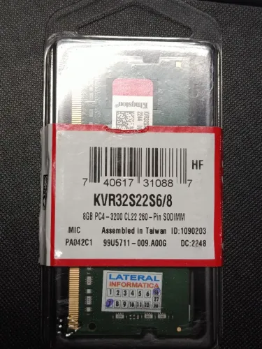 Memória ram 8 GB DDR 4 - Kingston