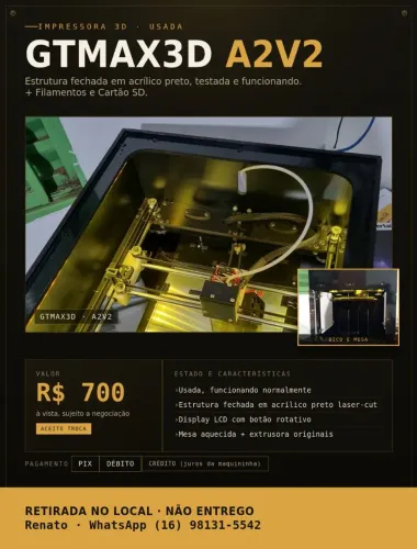IMPRESSORA 3D GTMAX A2V2