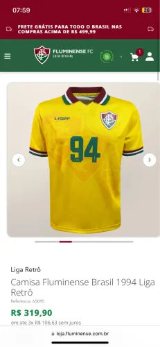 Camisa Fluminense Brasil 1994 Liga Retrô