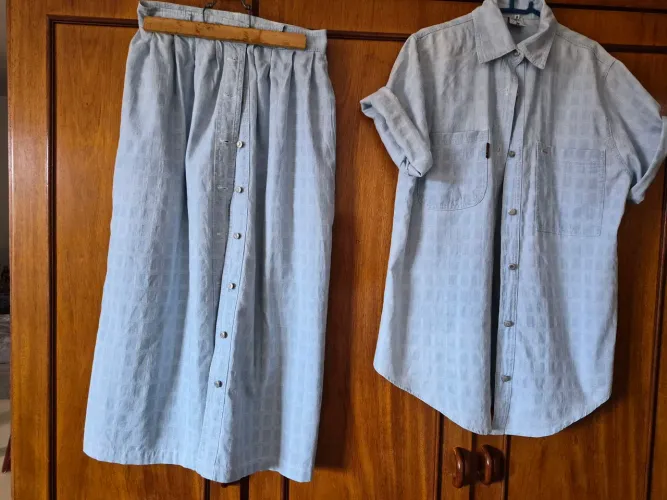 Conjunto em jeans leve
