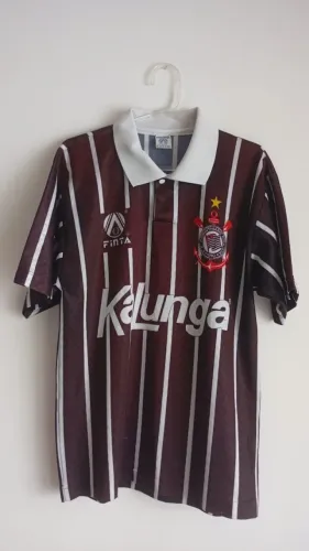 Camisa Corinthians Original Finta Kalunga anos 90 nº 7 - Preta listrada