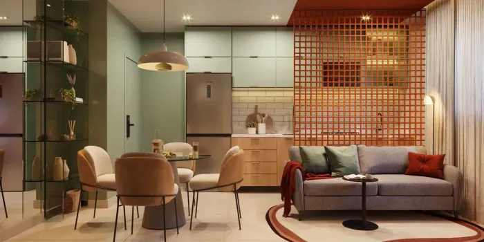 Apartamento com 26m², sala, cozinha, área de serviço e quarto com suíte, no bairro da Boa 