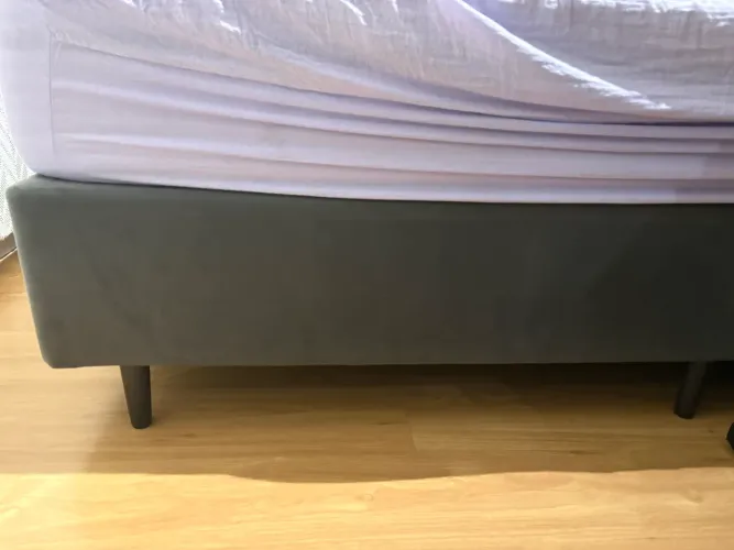 Box Cinza Suede 1,93 x 2,03 ou 2 solteiro padrão americano