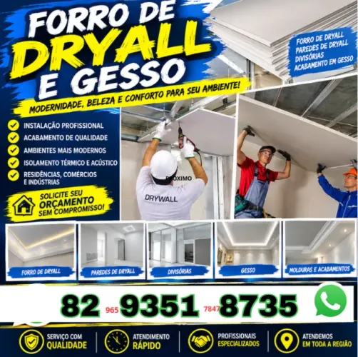 Forro de Gesso e plaquinha drywall Gesso Reformas