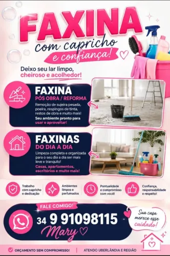 Faço faxinas preços a cibina