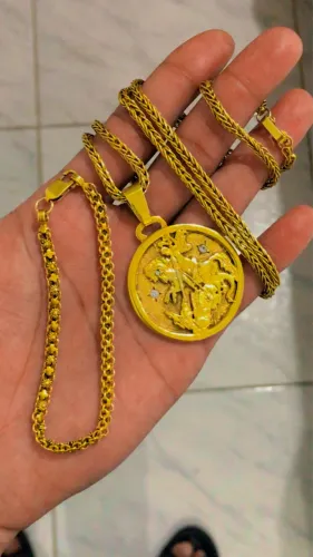 CORDÃO+PULSEIRA PRATA BANHADO A OURO 18k